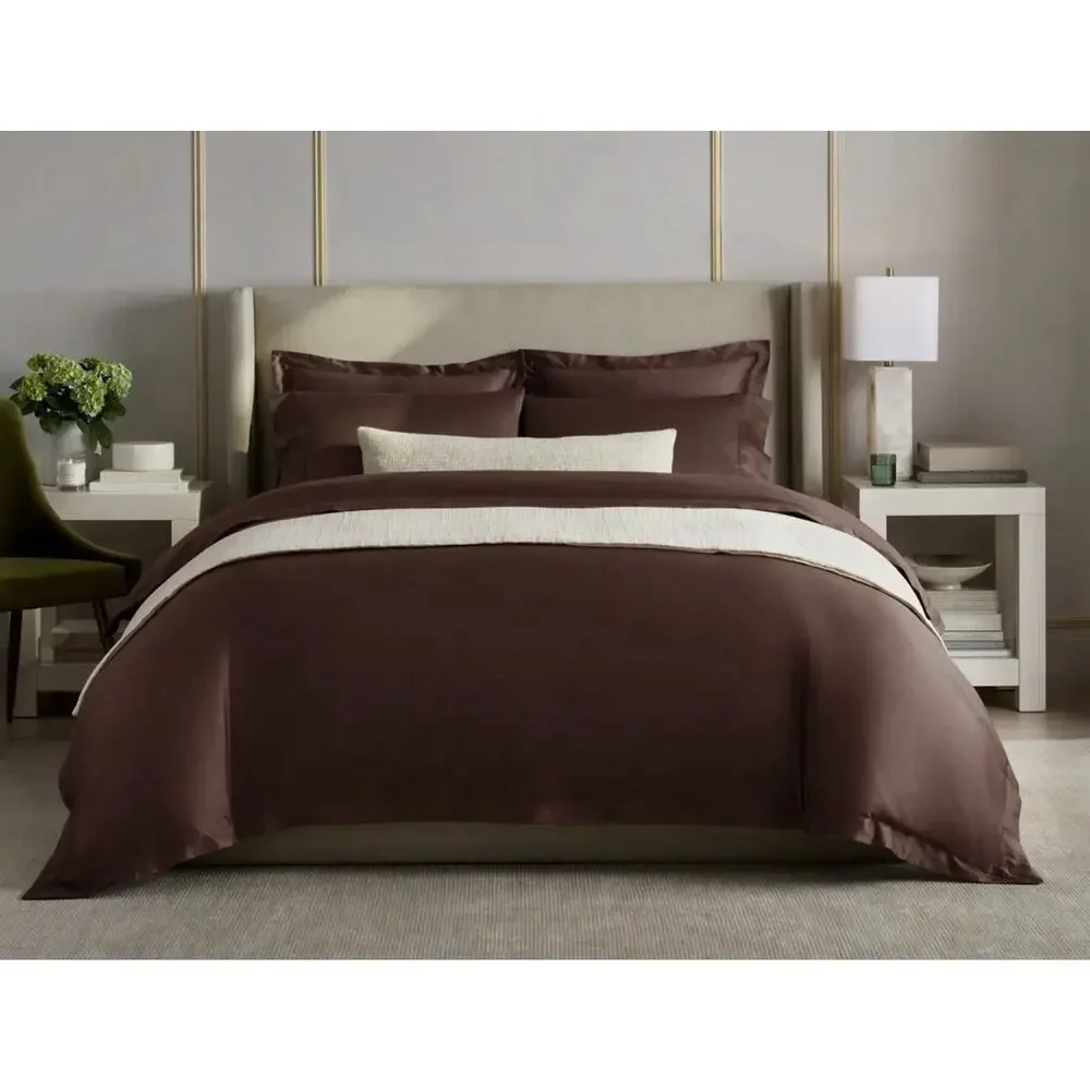 Quince Signature Giza Cotton Sateen Duvet Cover Set Espresso Full/Queen NWOT